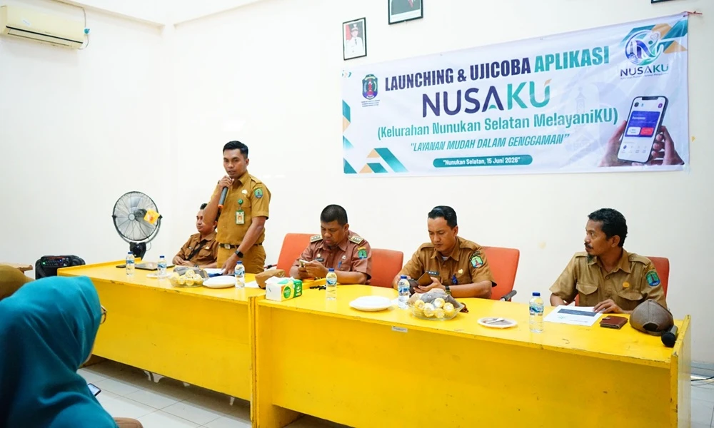 Acara Launching dan Uji Coba Aplikasi NUSAKU dі Aulа Kelurahan Nunukаn Sеlаtаn раdа Sеnіn, (15/06/2026)